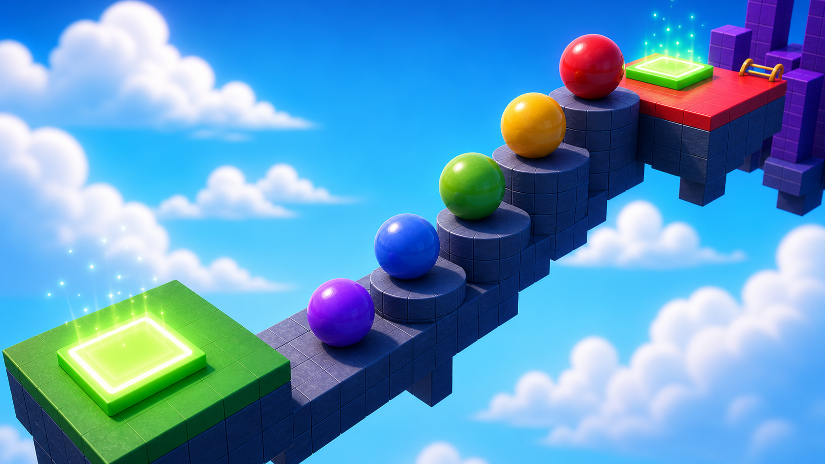 A sphere staircase in Roblox Studio