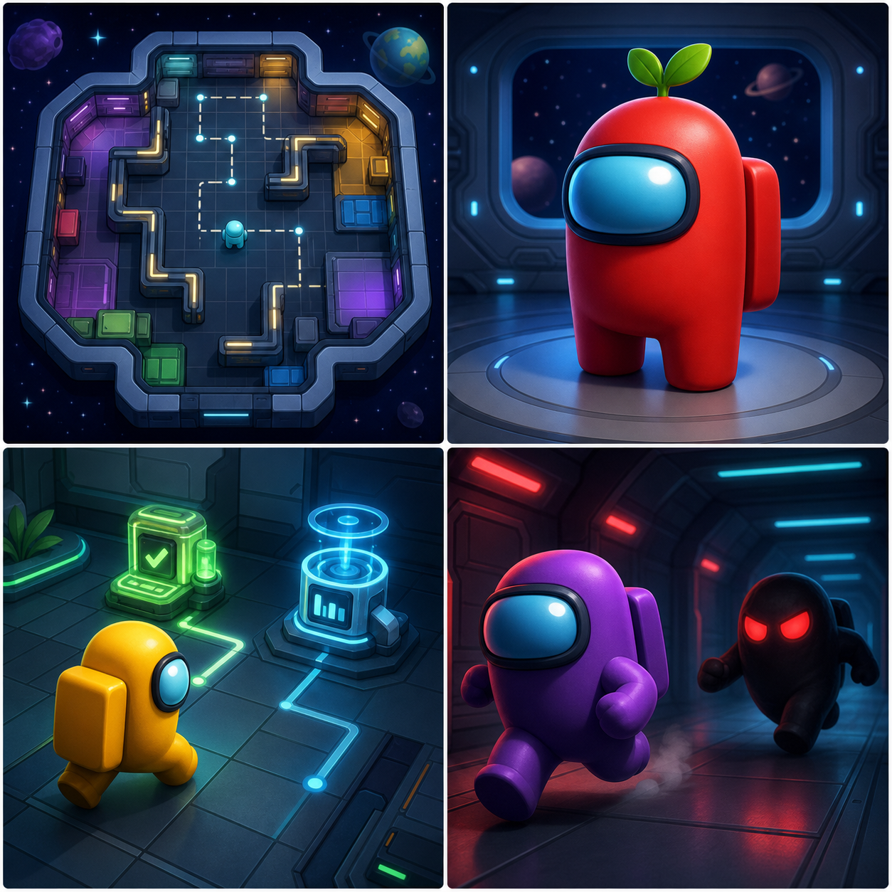 Original space-crewmate Python Turtle game preview