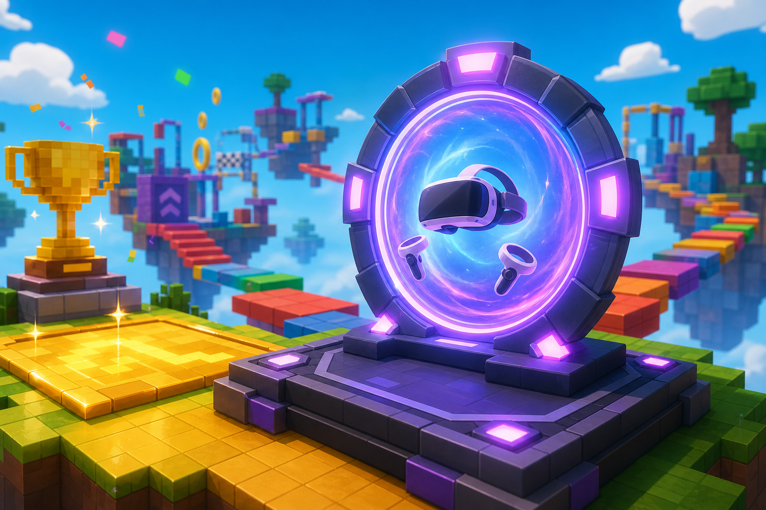 Polished Roblox-style ExtensionPad with a Play in VR portal and a published game URL